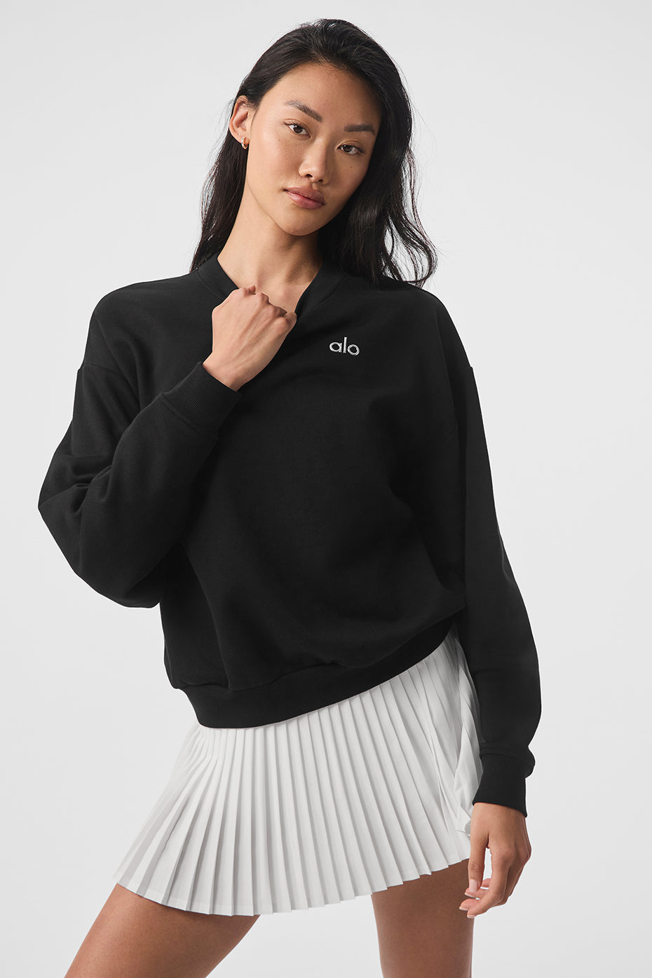 Accolade Crew Neck Crew Sweatshirt — Black