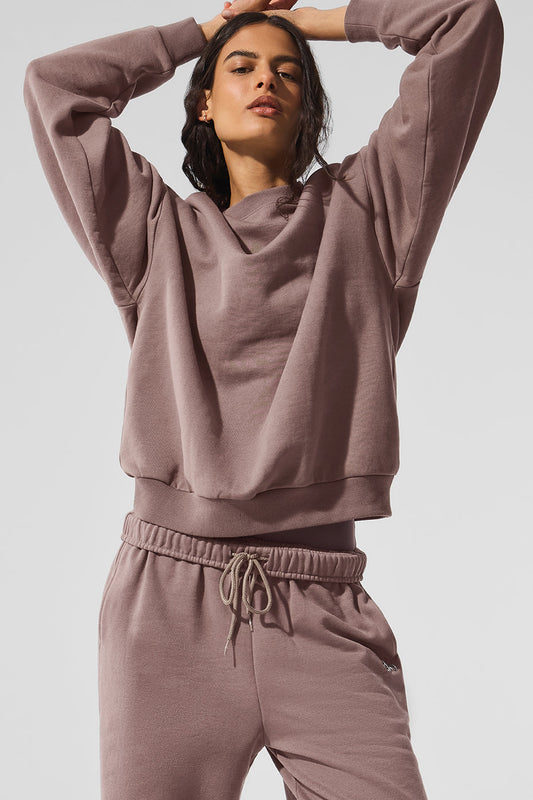 Accolade Crew Neck Crew Sweatshirt — Mushroom
