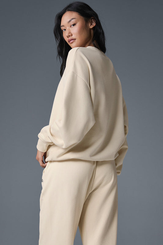 Accolade Crew Neck Crew Sweatshirt — Oat Milk