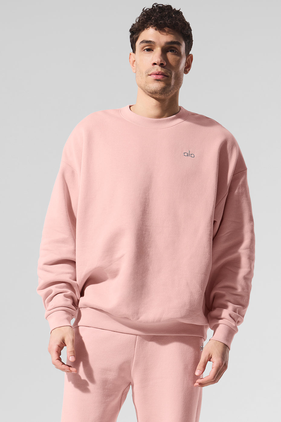 Accolade Crew Neck Crew Sweatshirt — Pink Quartz
