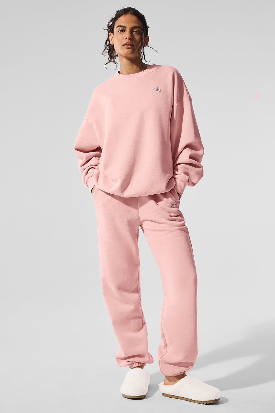Accolade Crew Neck Crew Sweatshirt — Pink Quartz