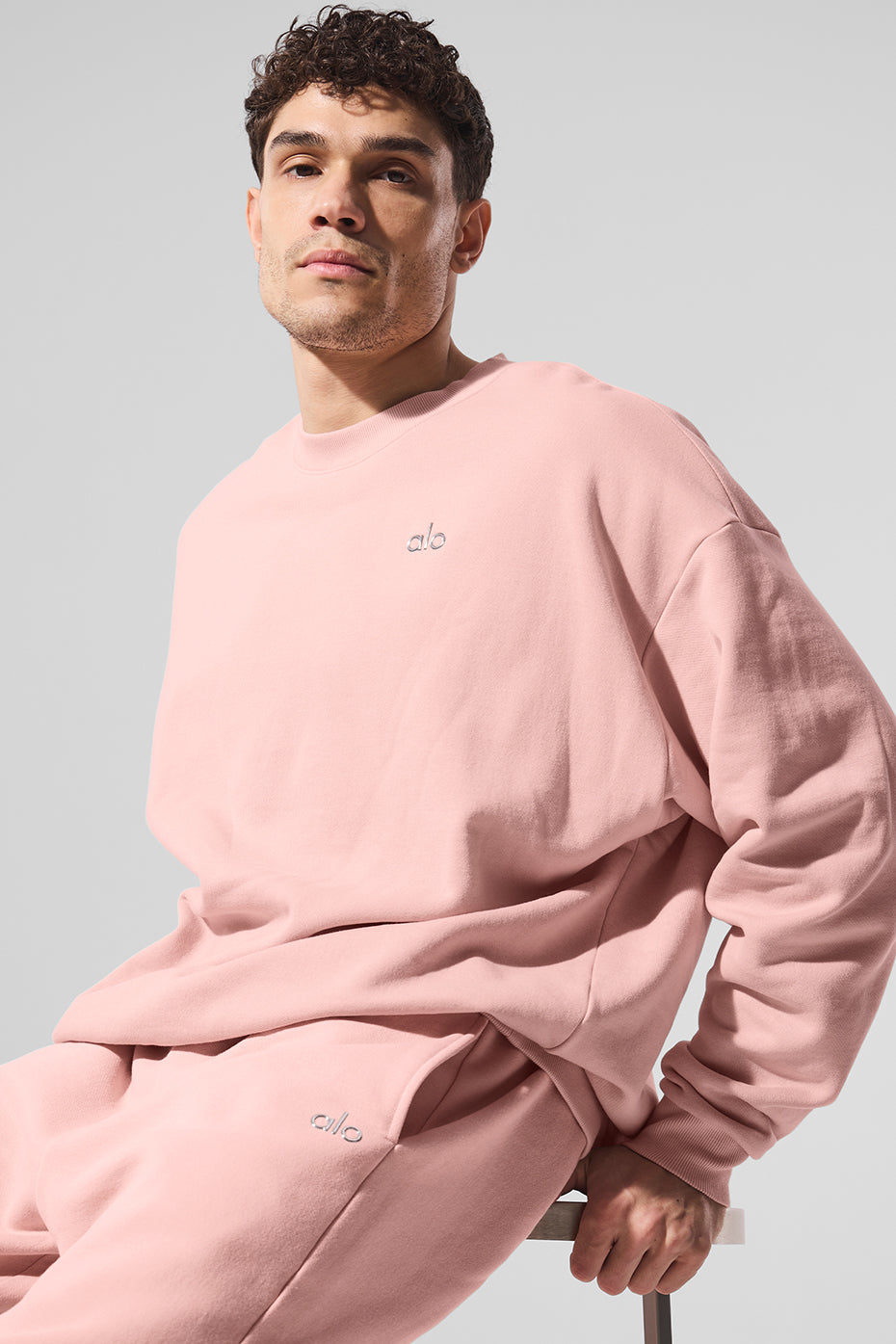 Accolade Crew Neck Crew Sweatshirt — Pink Quartz