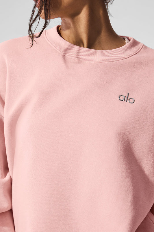 Accolade Crew Neck Crew Sweatshirt — Pink Quartz
