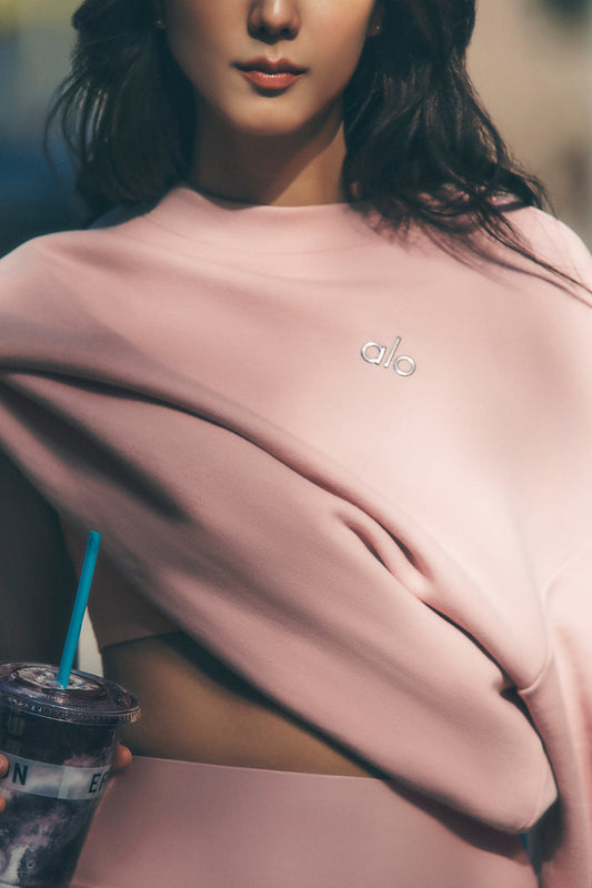 Accolade Crew Neck Crew Sweatshirt — Pink Quartz