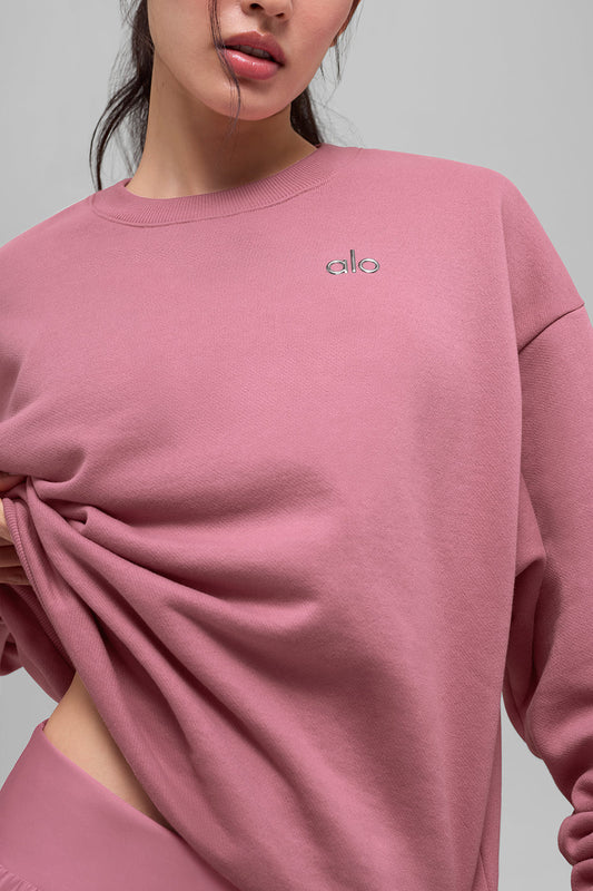 Accolade Crew Neck Crew Sweatshirt — Pink Wild Rose