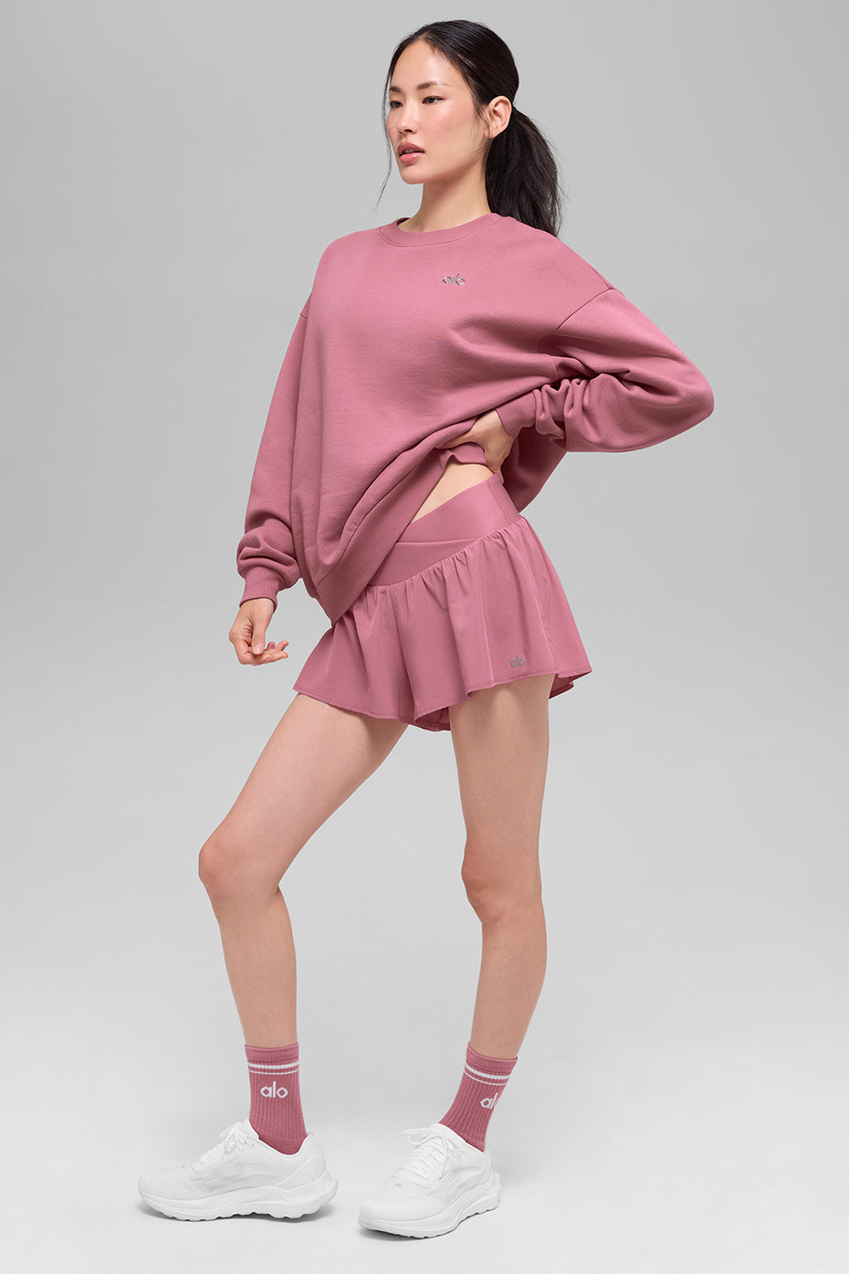 Accolade Crew Neck Crew Sweatshirt — Pink Wild Rose