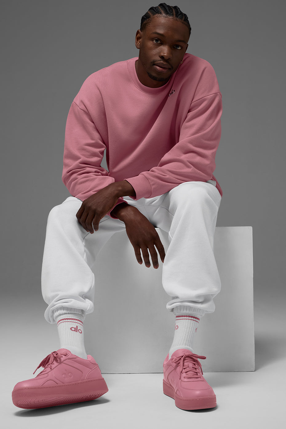 Accolade Crew Neck Crew Sweatshirt — Pink Wild Rose