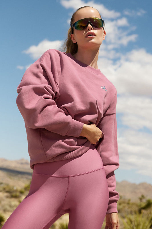 Accolade Crew Neck Crew Sweatshirt — Pink Wild Rose