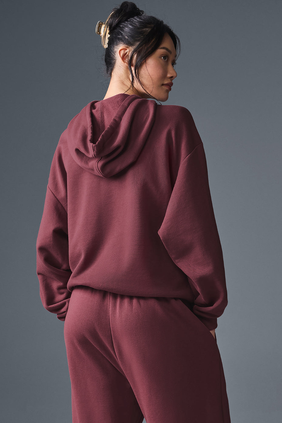 Accolade Hooded Sweatshirt — Burgundy Truffle