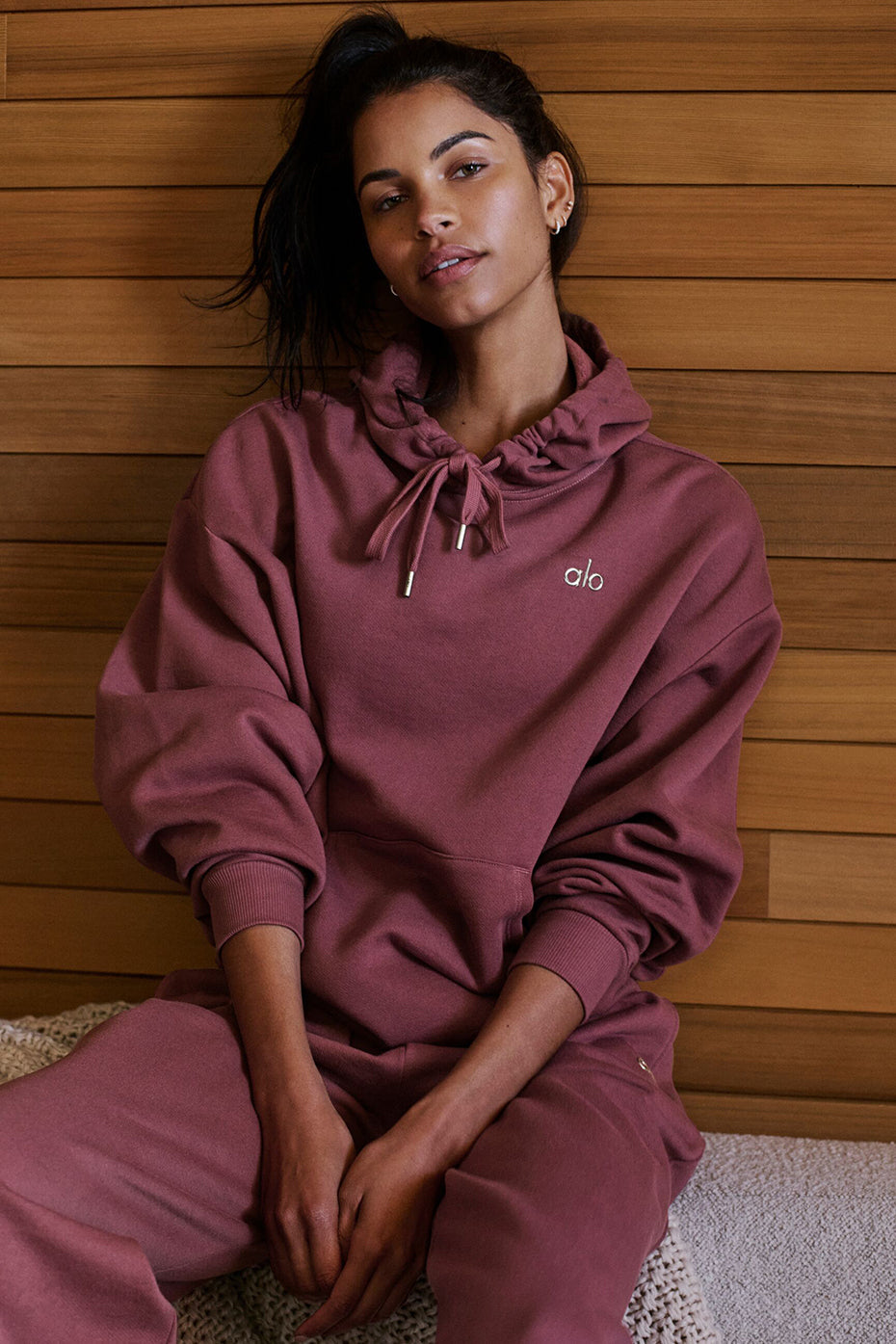 Accolade Hooded Sweatshirt — Burgundy Truffle