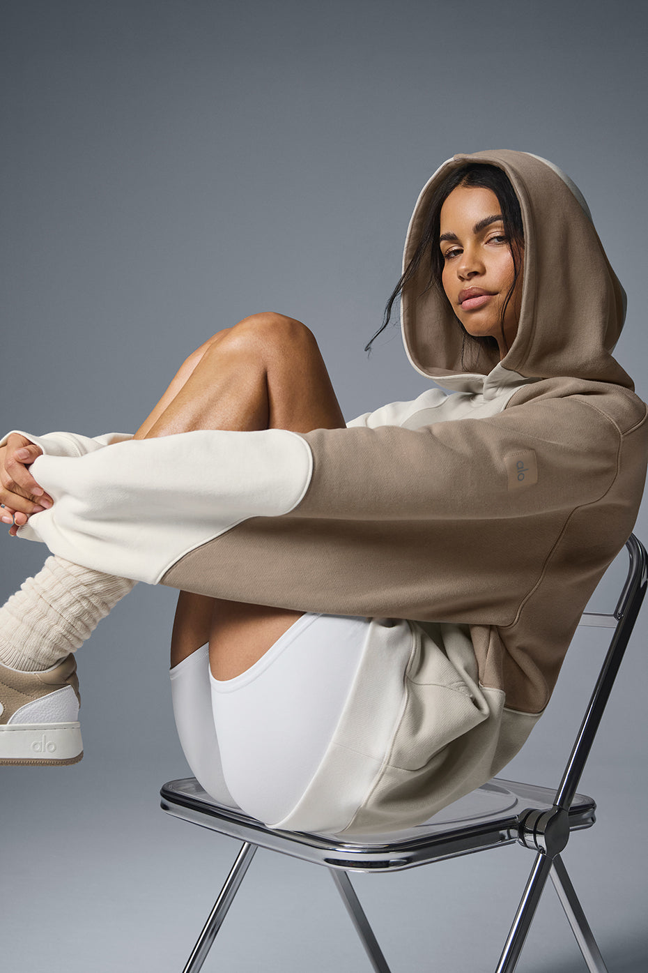 Make Waves Hooded Sweatshirt — Ivory/Bone/Gravel