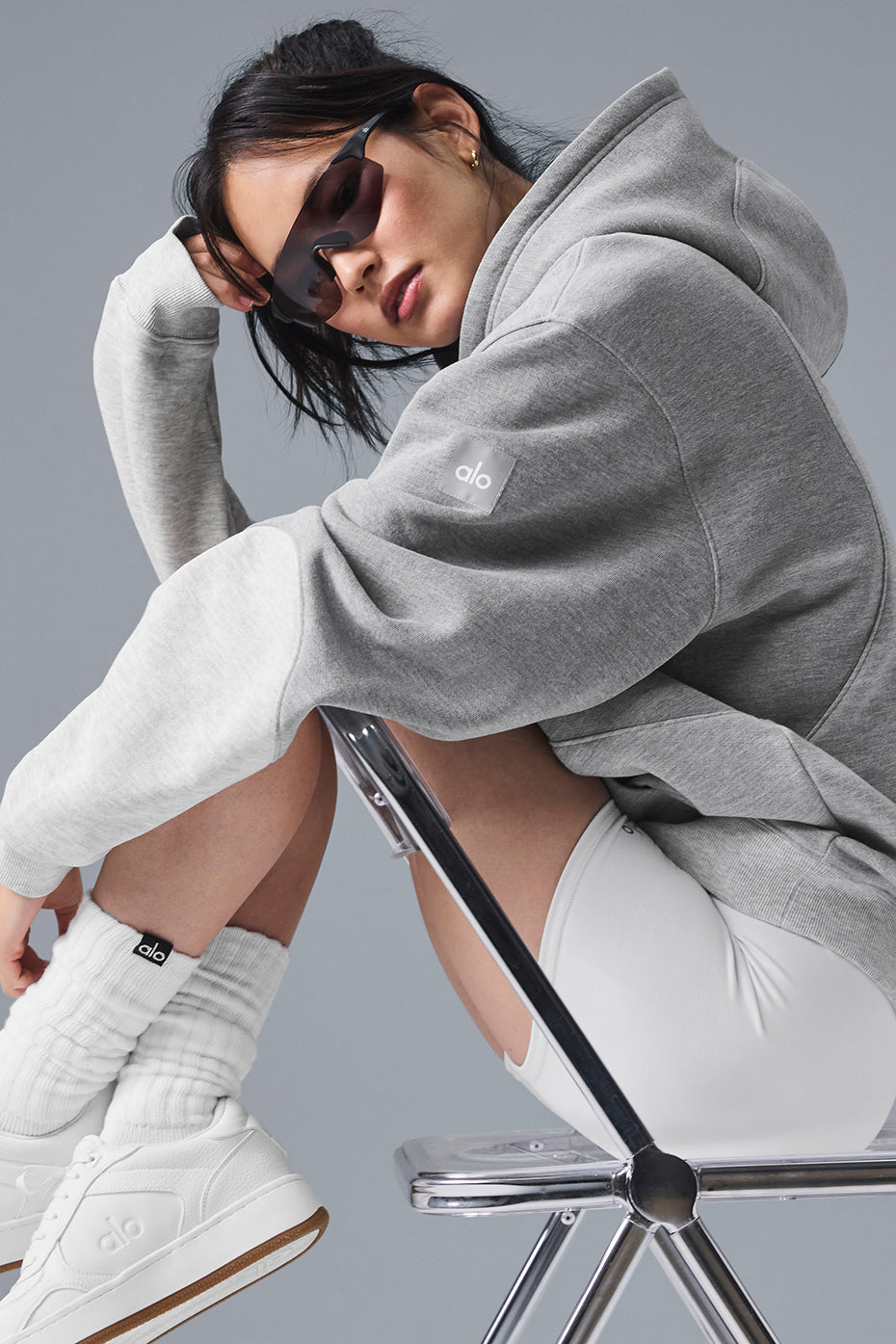 Make Waves Hooded Sweatshirt — Athletic Heather Grey Tonal