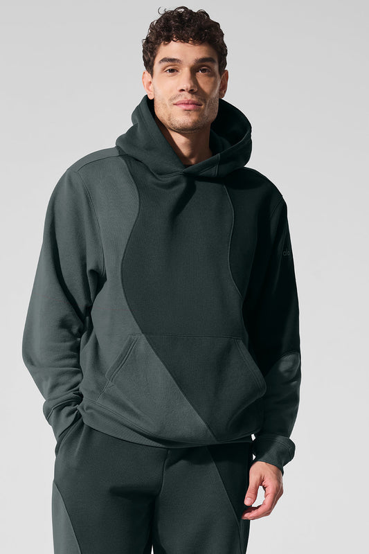Make Waves Hooded Sweatshirt — Charcoal Green Tonal