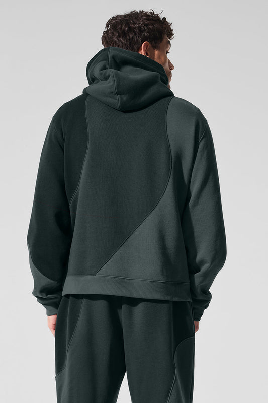 Make Waves Hooded Sweatshirt — Charcoal Green Tonal