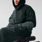 Make Waves Hooded Sweatshirt — Charcoal Green Tonal