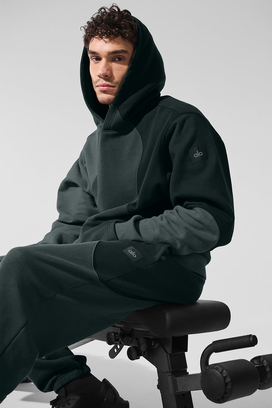 Make Waves Hooded Sweatshirt — Charcoal Green Tonal