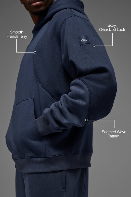 Make Waves Hooded Sweatshirt — Navy Tonal
