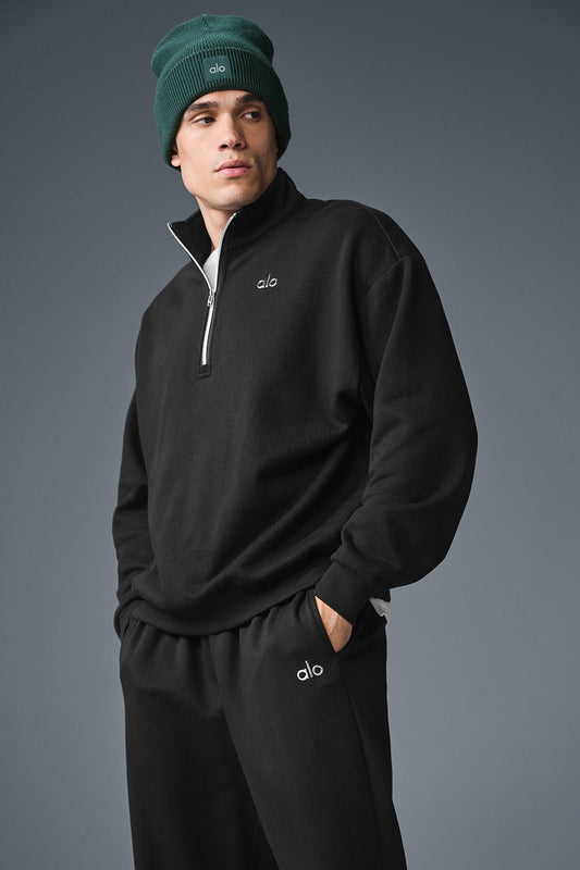 Accolade 1/4 Zip Crew Sweatshirt — Black