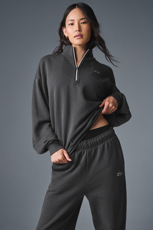 Accolade 1/4 Zip Crew Sweatshirt — Anthracite