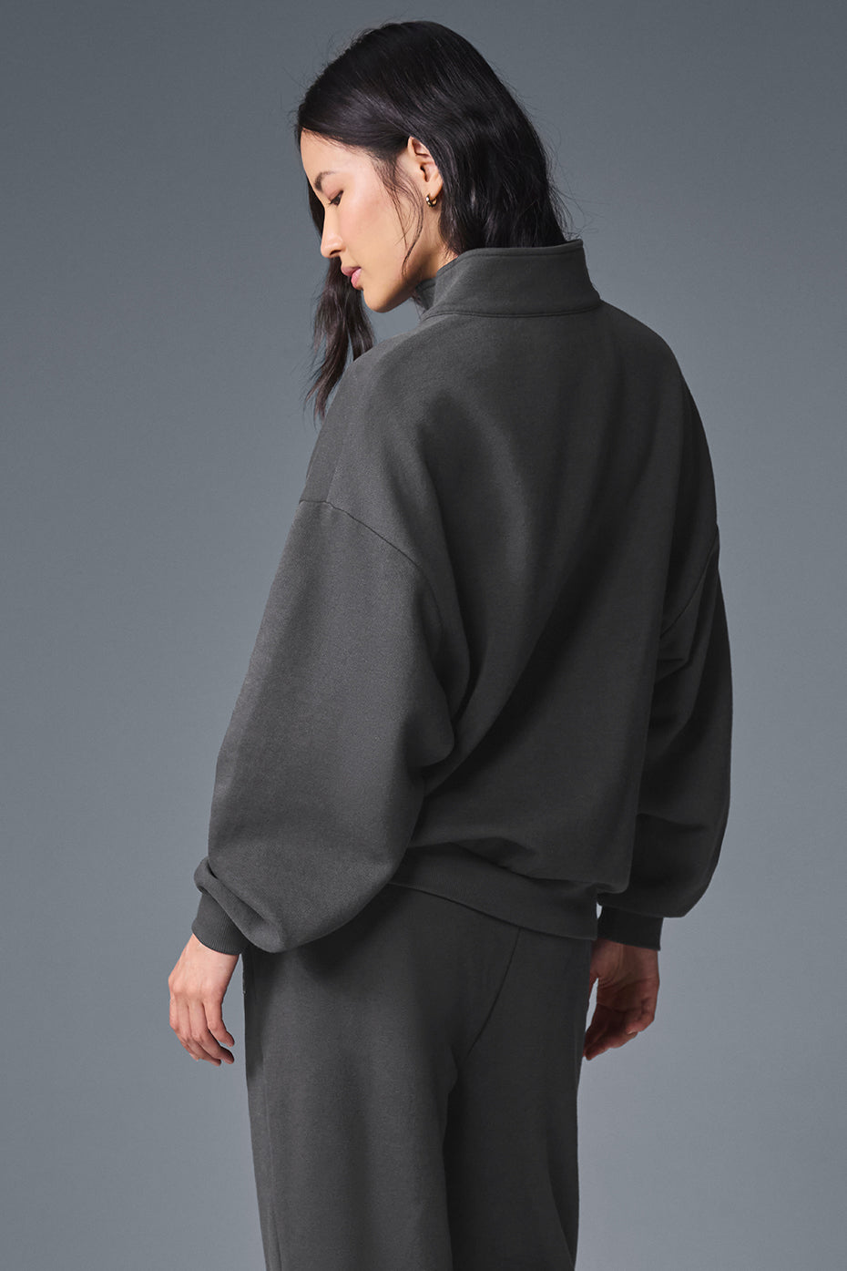Accolade 1/4 Zip Crew Sweatshirt — Anthracite