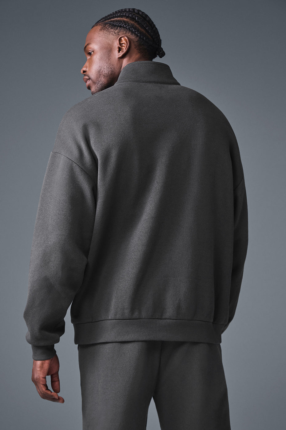 Accolade 1/4 Zip Crew Sweatshirt — Anthracite