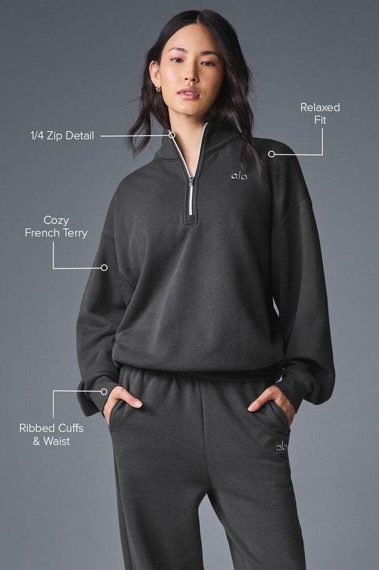 Accolade 1/4 Zip Crew Sweatshirt — Anthracite