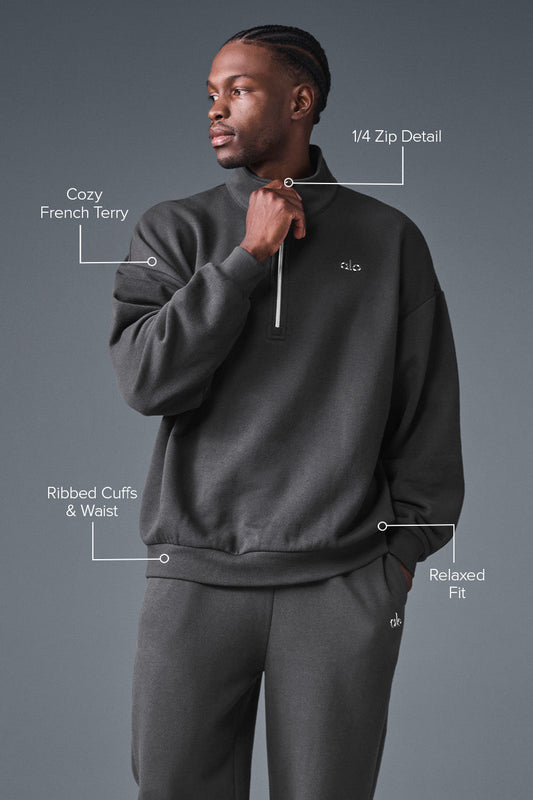 Accolade 1/4 Zip Crew Sweatshirt — Anthracite