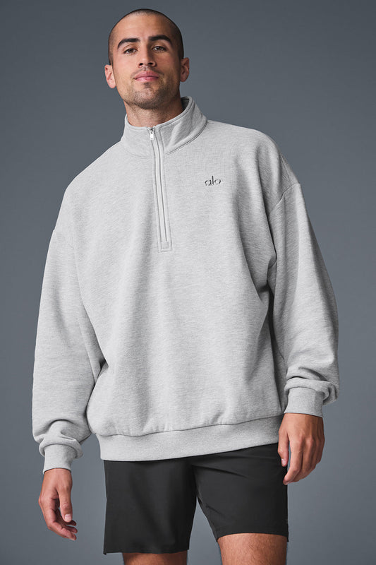 Accolade 1/4 Zip Crew Sweatshirt — Athletic Heather Grey