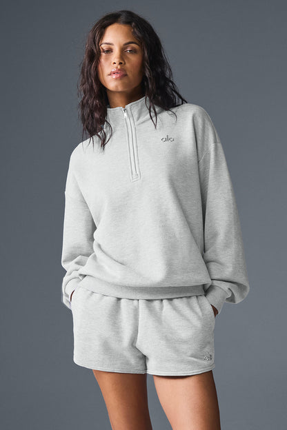 Accolade 1/4 Zip Crew Sweatshirt — Athletic Heather Grey