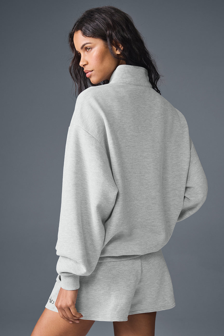 Accolade 1/4 Zip Crew Sweatshirt — Athletic Heather Grey
