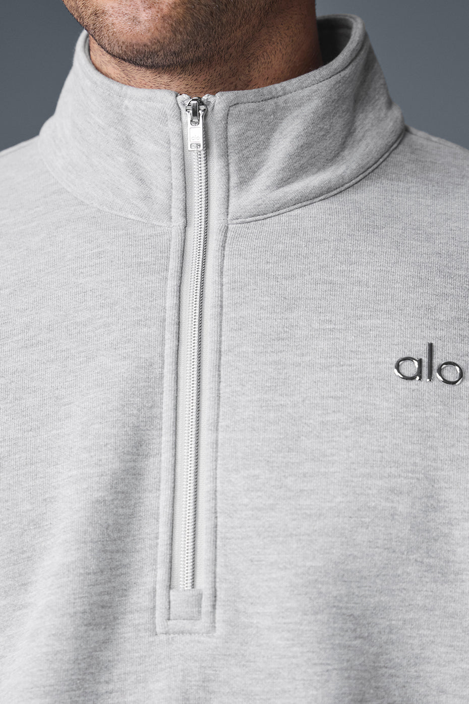 Accolade 1/4 Zip Crew Sweatshirt — Athletic Heather Grey