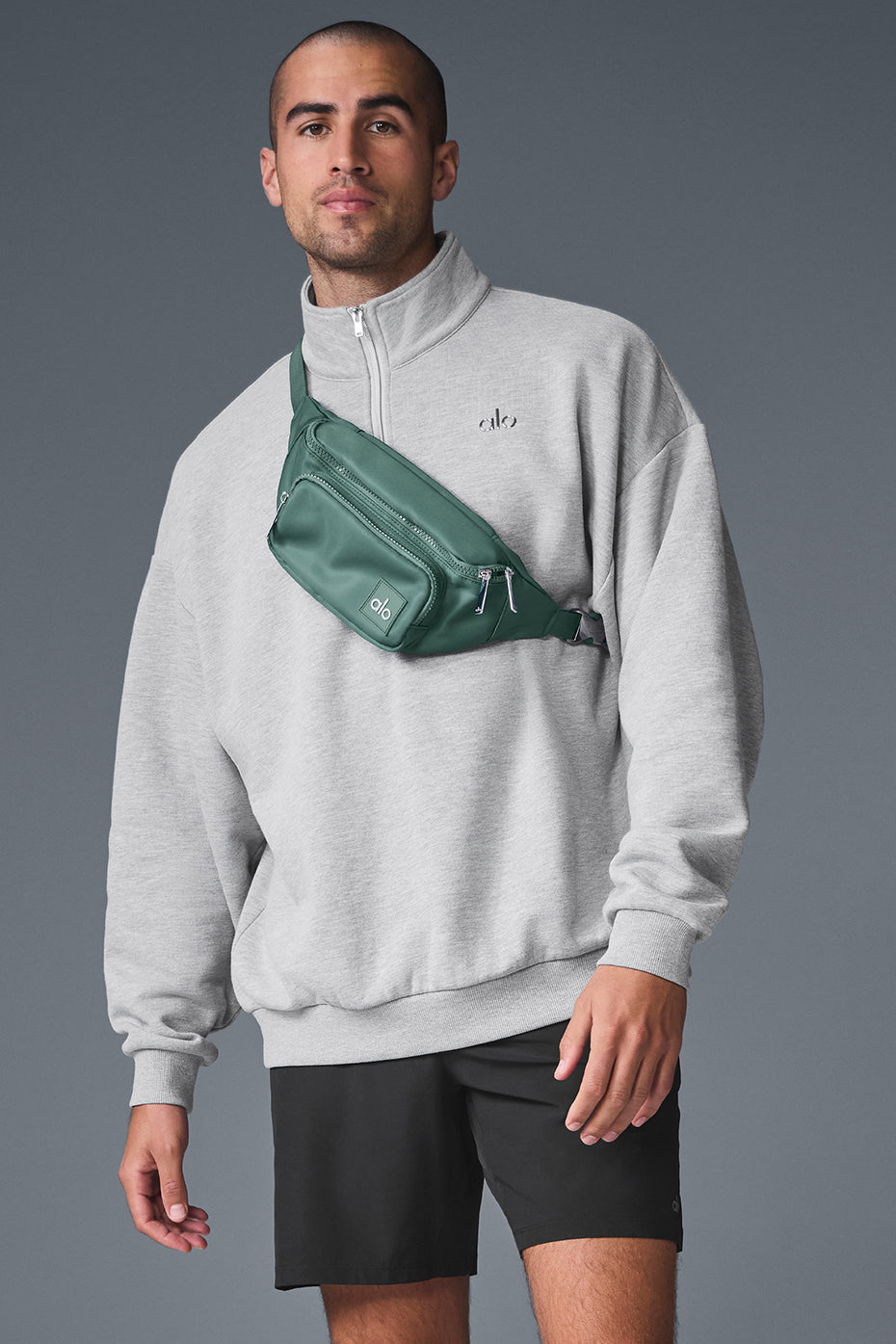 Accolade 1/4 Zip Crew Sweatshirt — Athletic Heather Grey
