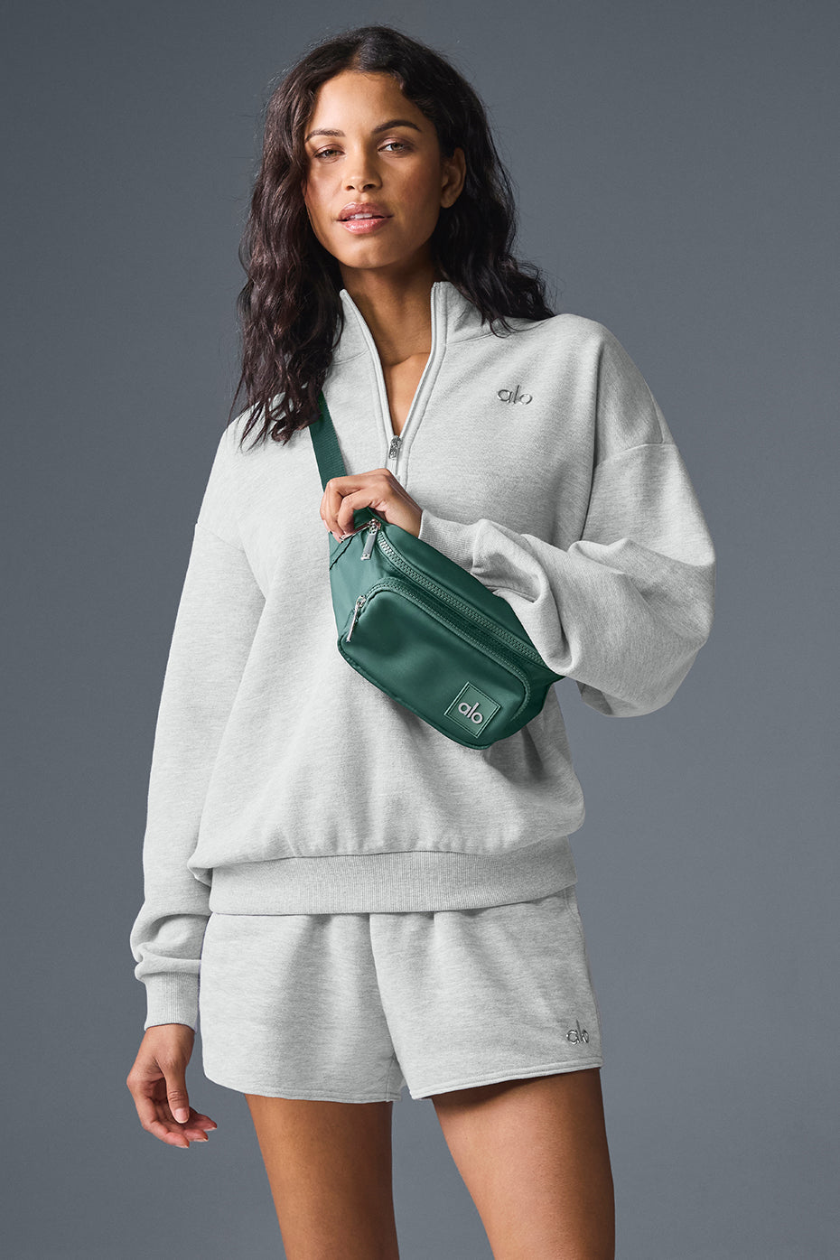 Accolade 1/4 Zip Crew Sweatshirt — Athletic Heather Grey