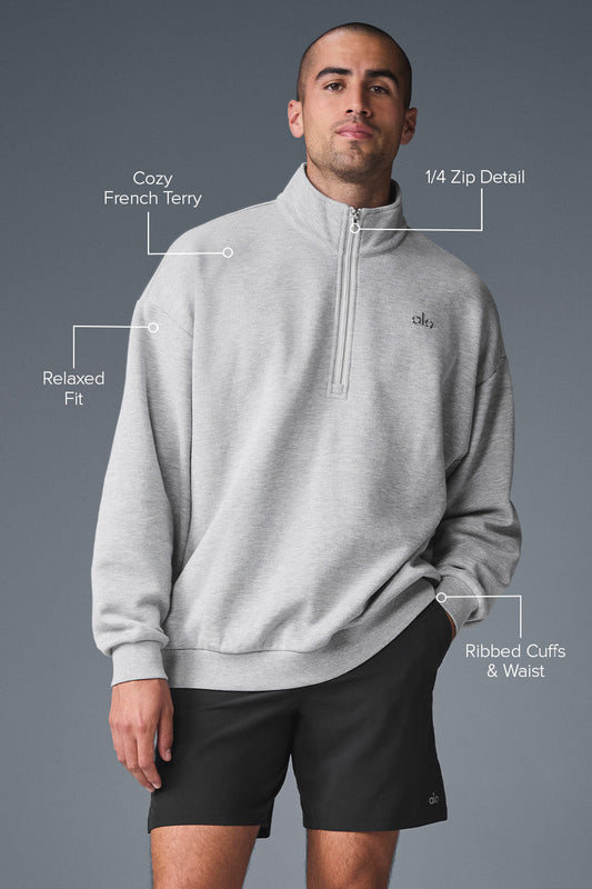 Accolade 1/4 Zip Crew Sweatshirt — Athletic Heather Grey