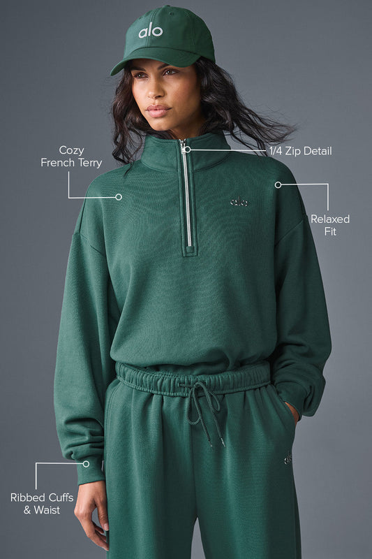 Accolade 1/4 Zip Crew Sweatshirt — Winter Ivy