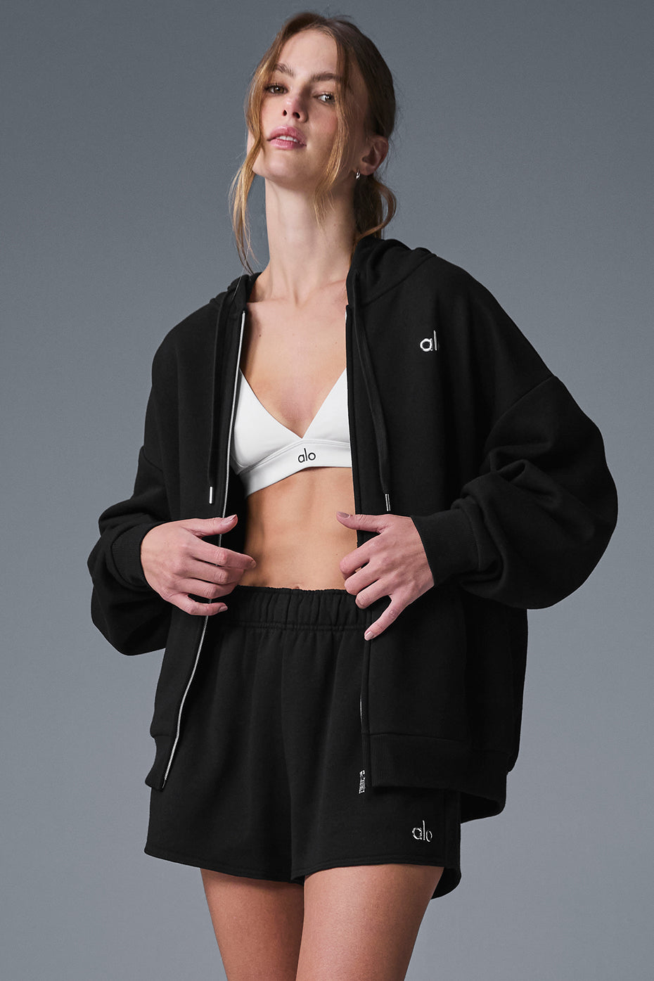 Accolade Full Zip Hooded Sweatshirt — Black