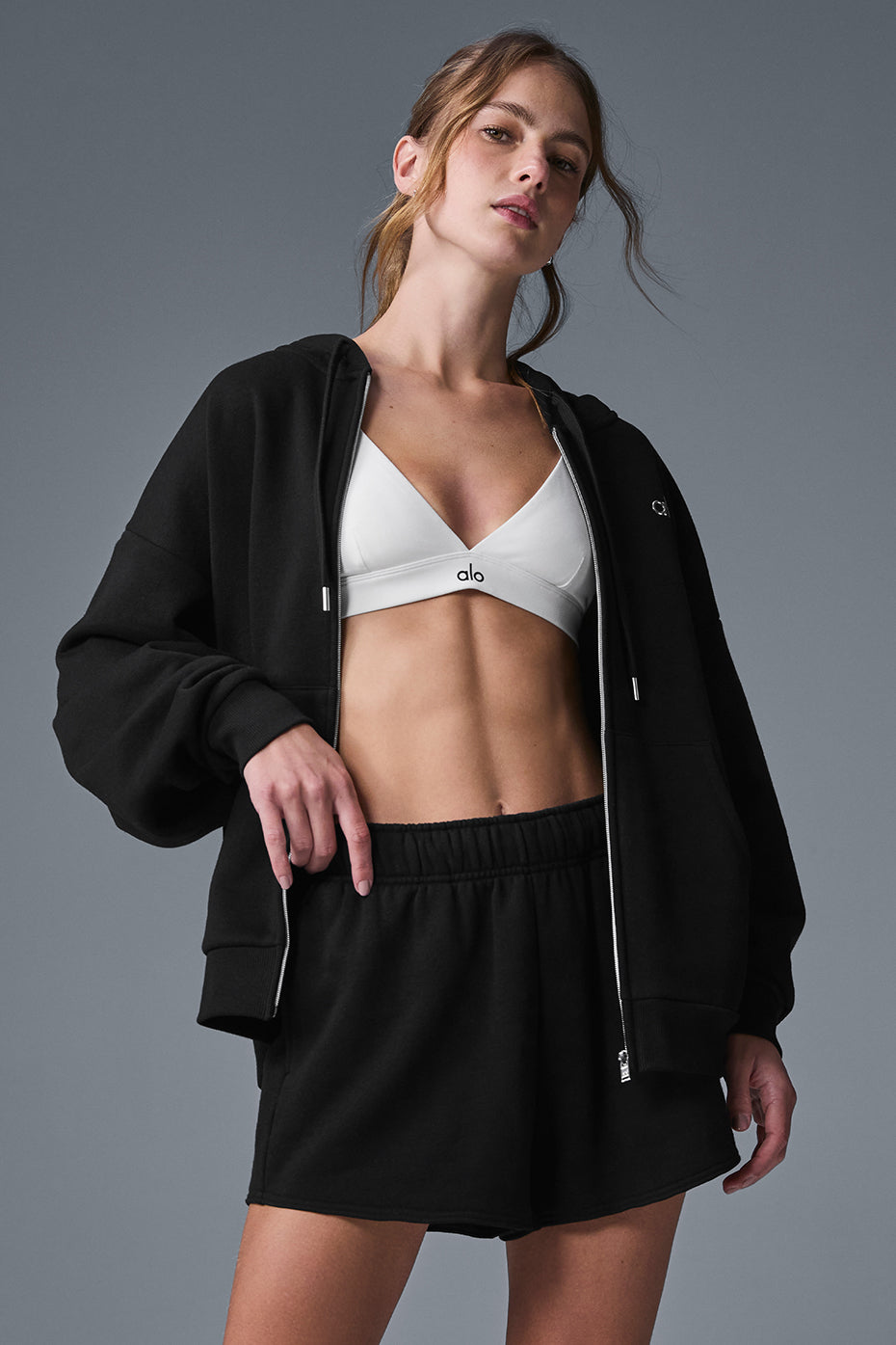 Accolade Full Zip Hooded Sweatshirt — Black