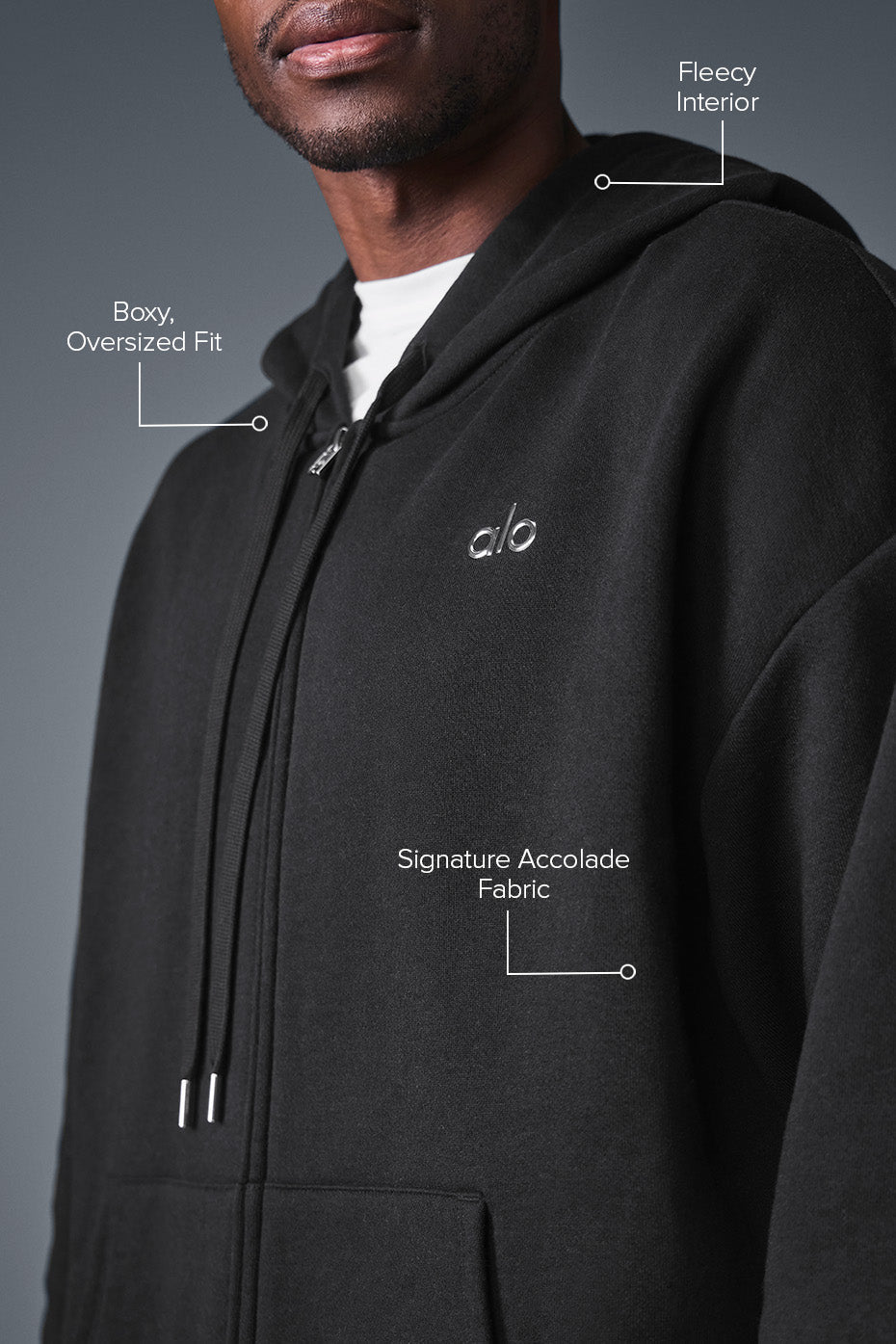 Accolade Full Zip Hooded Sweatshirt — Black