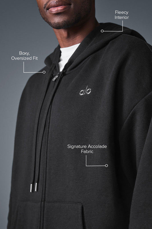 Accolade Full Zip Hooded Sweatshirt — Black
