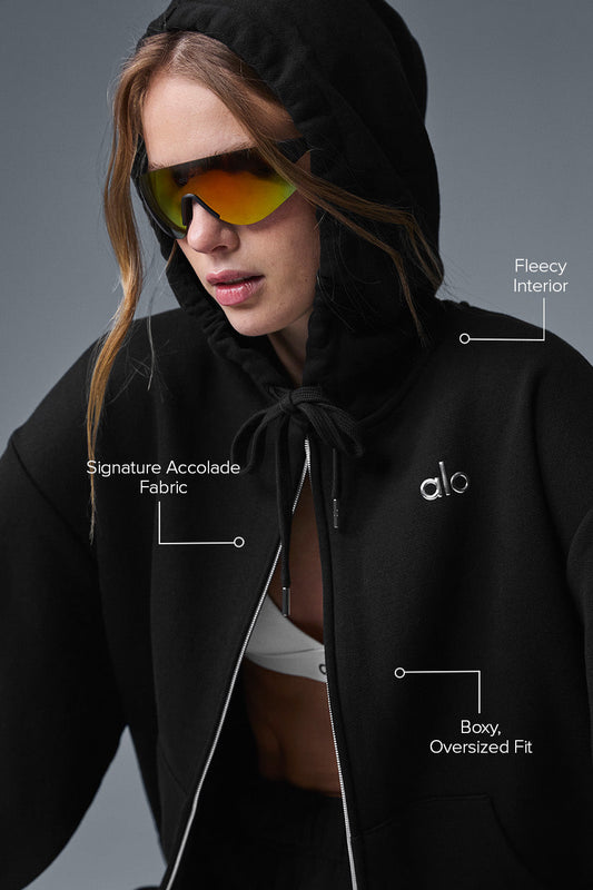 Accolade Full Zip Hooded Sweatshirt — Black