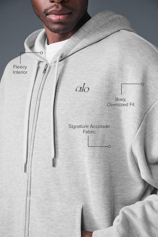 Accolade Full Zip Hooded Sweatshirt — Athletic Heather Grey