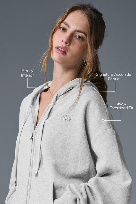 Accolade Full Zip Hooded Sweatshirt — Athletic Heather Grey