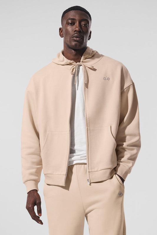 Accolade Full Zip Hooded Sweatshirt — Macadamia