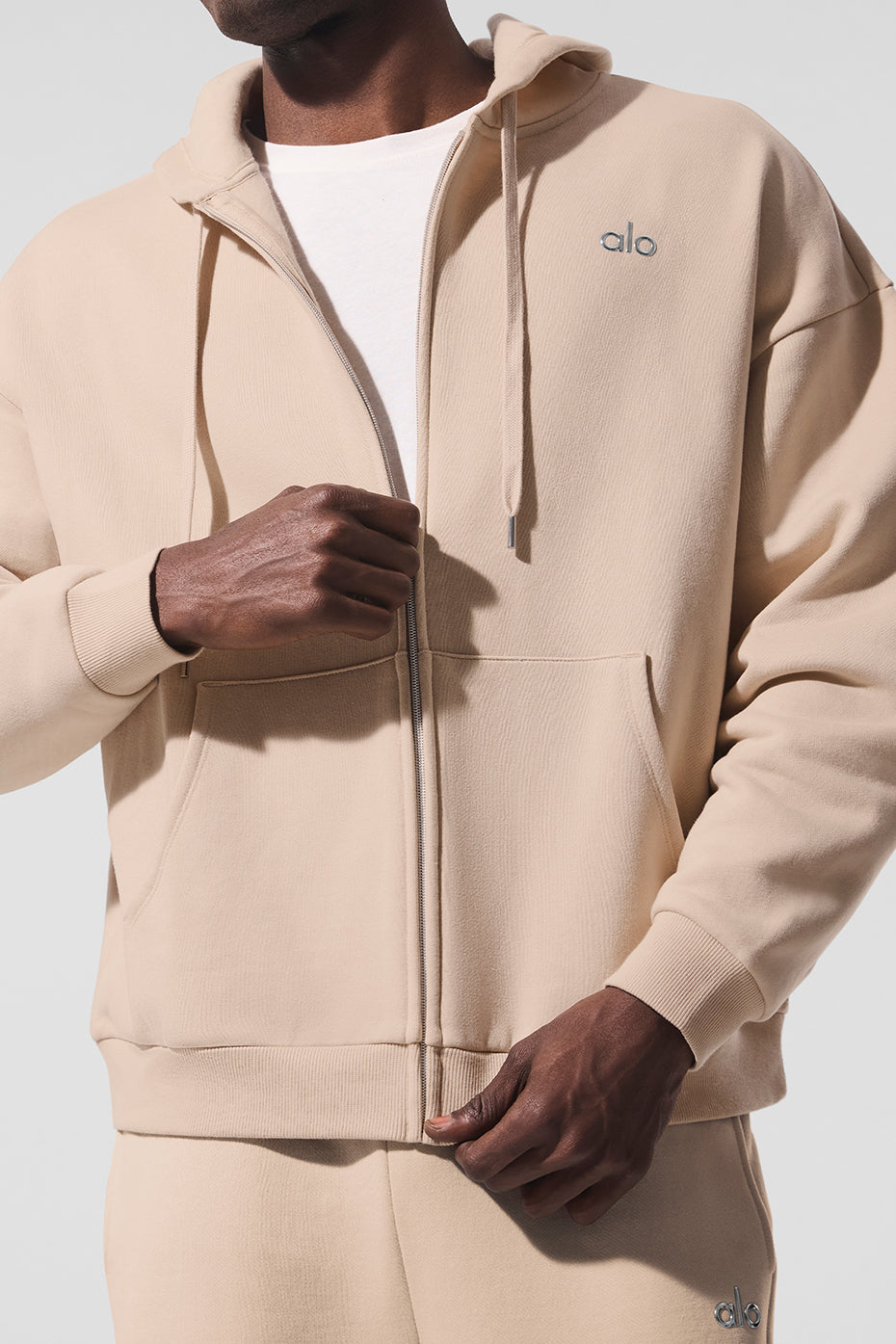 Accolade Full Zip Hooded Sweatshirt — Macadamia
