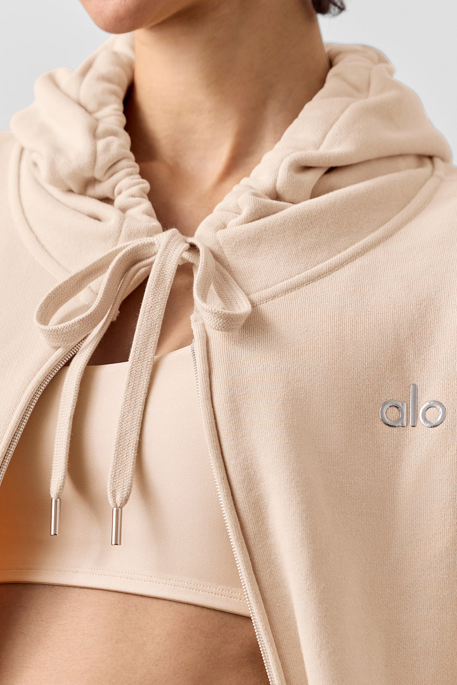 Accolade Full Zip Hooded Sweatshirt — Macadamia