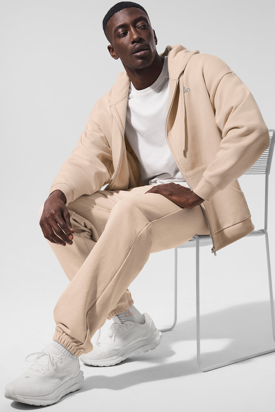 Accolade Full Zip Hooded Sweatshirt — Macadamia
