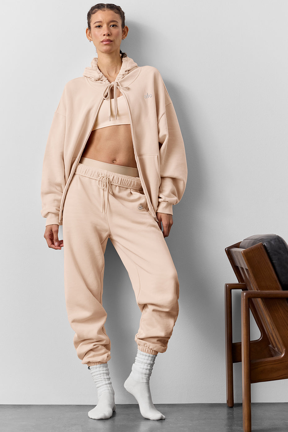 Accolade Full Zip Hooded Sweatshirt — Macadamia