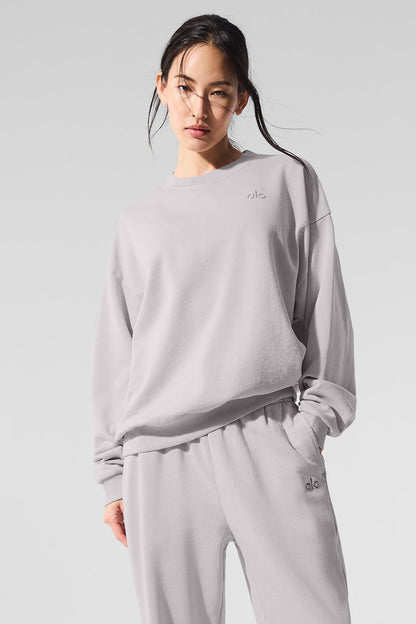 Washed Accolade Crew Neck Crew Sweatshirt — Grey Sky Wash
