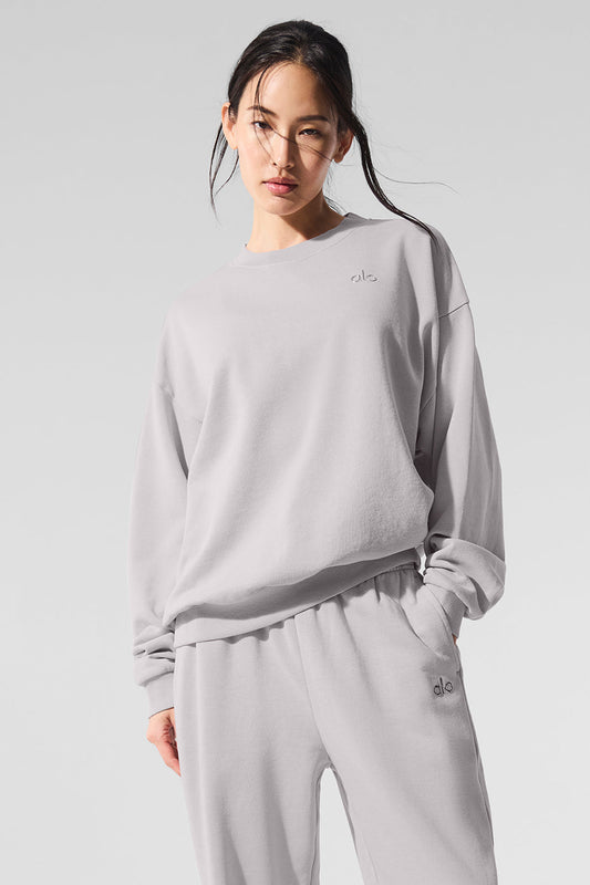Washed Accolade Crew Neck Crew Sweatshirt — Grey Sky Wash