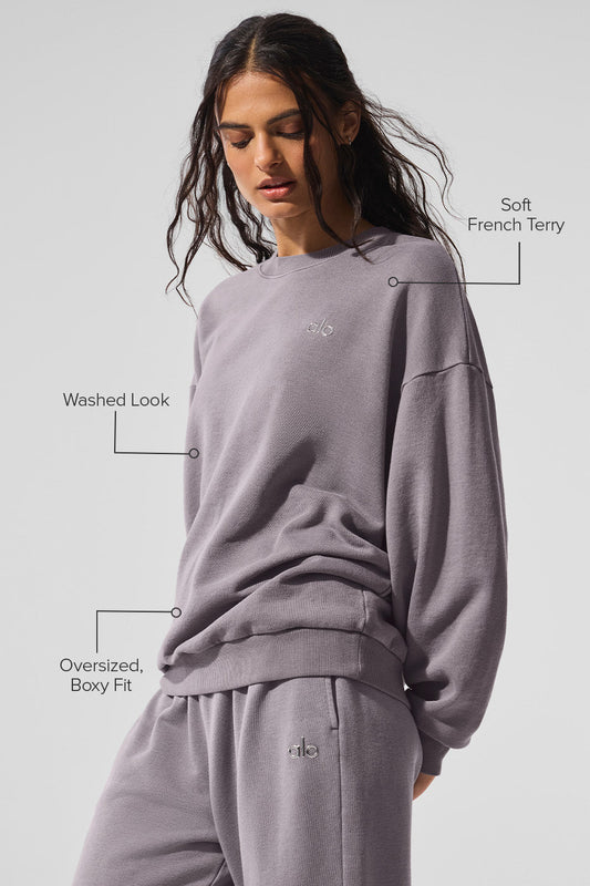 Washed Accolade Crew Neck Crew Sweatshirt — Cool Grey Wash